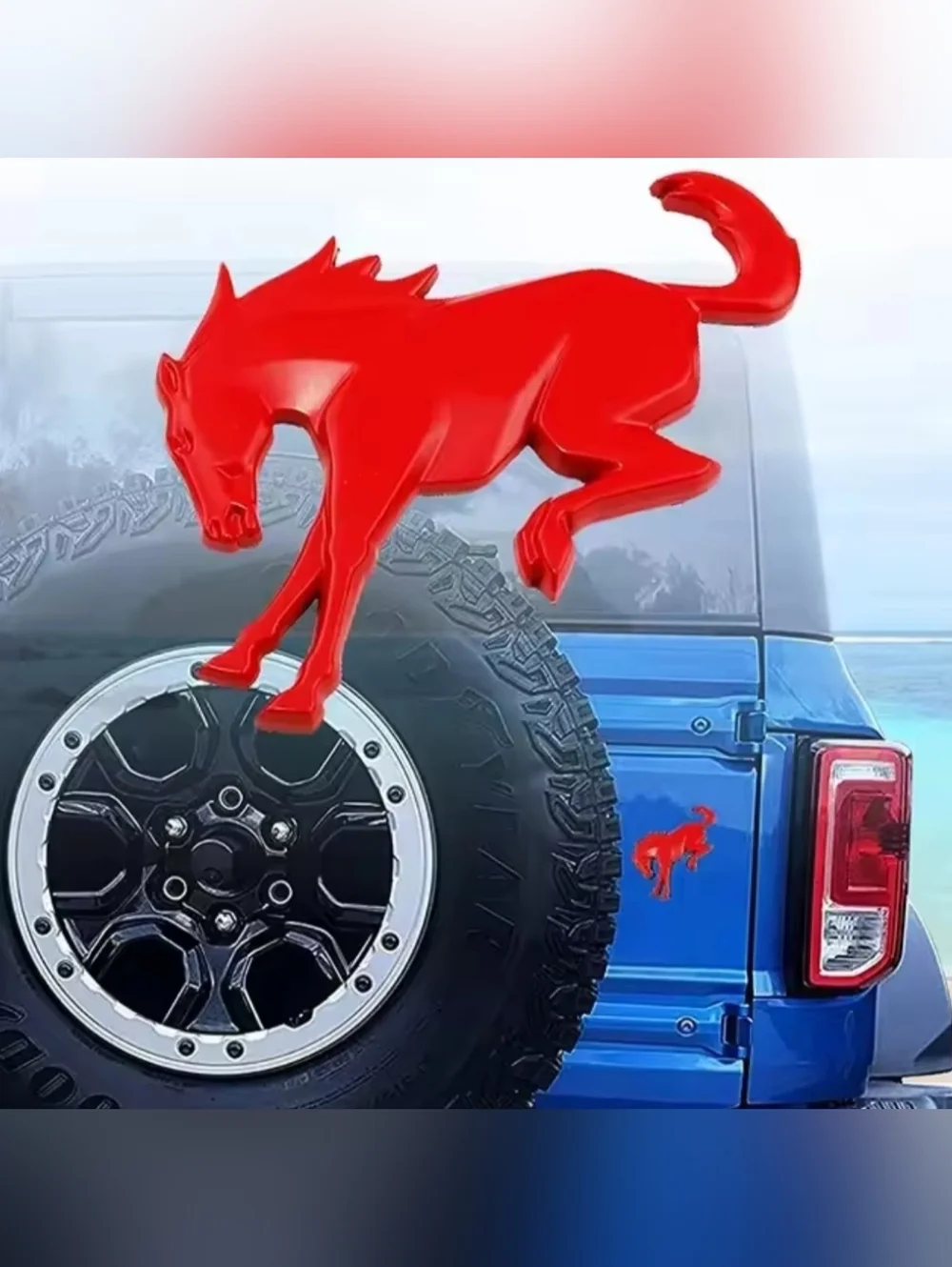 3D Metal Bronco Bucking Horse Badge Emblem  Adhesive Back Choose Color